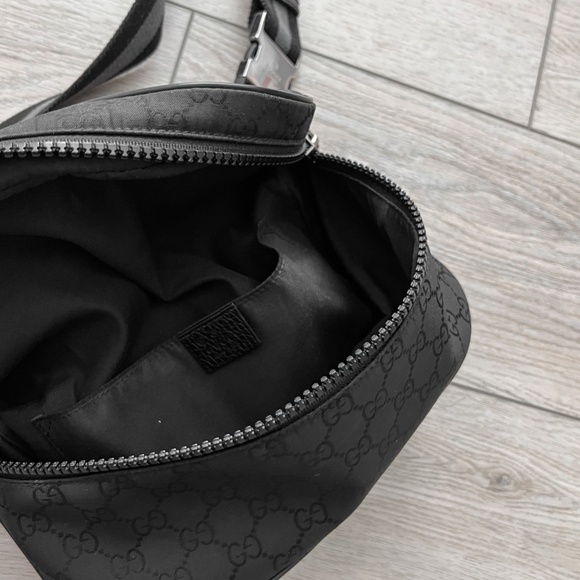 Rare Gucci Black Monogram Guccissima Belt Shoulder Bag Italy - Picture 10 of 14